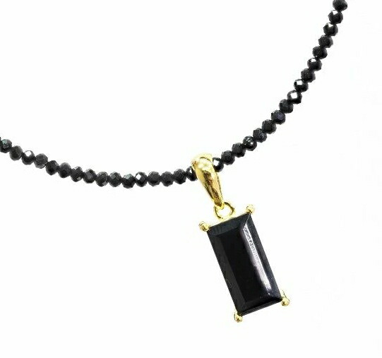 ゴールド ネックレス メンズ ネックレス 天然石 ブラックスピネル ネックレス アクセサリー スピネル スピネルチェーン 大粒 パワーストーン アジャスター付き 誕生石 8月 プレゼント バレンタイン バレンタインデー クリスマス 40cm 45cm ss