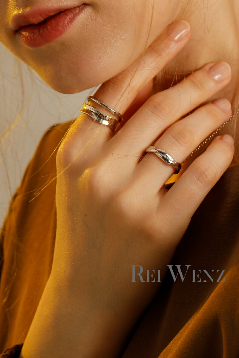 予約商品シルバー リング おしゃれ インスタ オフィス ゴールド ニュアンス プレゼント レイヤード風 レディース ワイド 人気 大ぶり 太め 幅太 幅広 華奢 重ね 重ね風 金属アレルギー 韓国 世界的に有名な 幅太
