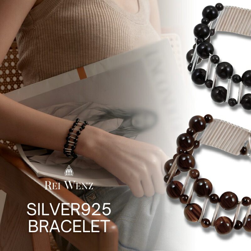 【全品シルバー925】【一部予約商品】hsy ブレスレット シルバー925 Silver925 ダルメシアン ダルメシアンジャスパー レディース 重ね付け 金属アレルギー インスタ おしゃれ オフィス プレゼント 人気 韓国