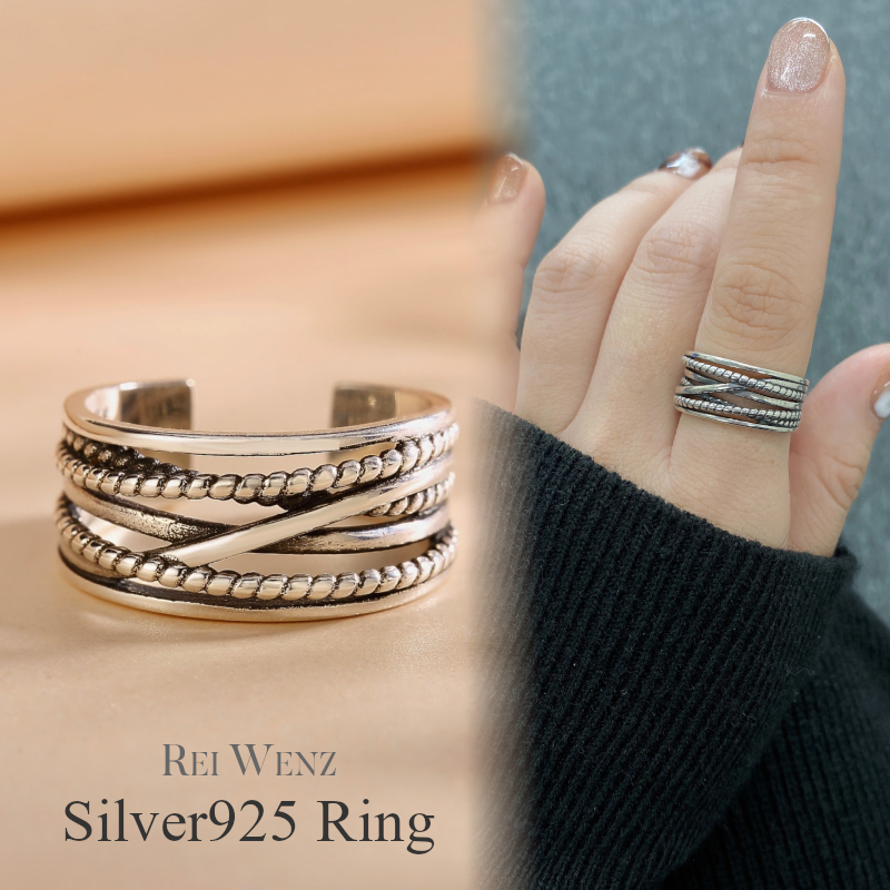 楽天市場】【全品高品質Silver925】指輪 リング レディース 2連 太 
