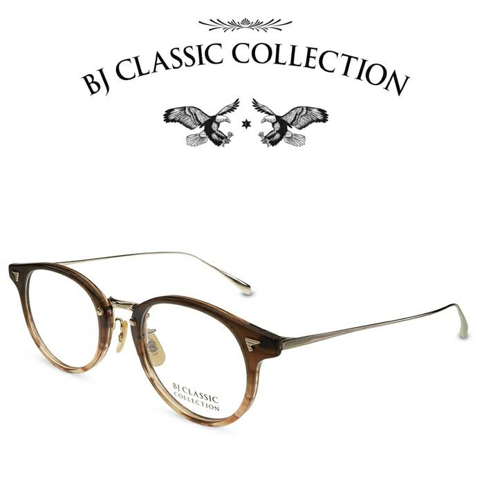 BJ Classic Collection 度なしボストンサングラス 黒色 金色 BJ Classic Collection 度なしボストンサングラス 黒色 金色