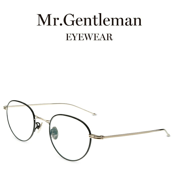Mr.Gentleman ミスタージェントルマン ARIANA C Black & Gold メンズ レディース メイドインジャパン チタン 度付きメガネ 伊達メガネ 日本製 本格眼鏡|メガネ&サングラス REI-GLASSES
