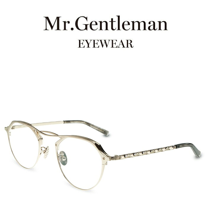Mr.Gentleman 旦那士君子 BONO A Gold＆White Marble メンズ レディース メイドインジャパン チタン 度付き添い人眼鏡 伊達眼鏡 日本製 本格メガネ