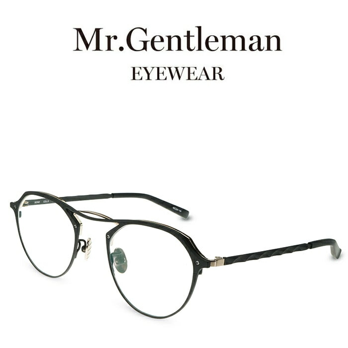 Mr.Gentleman 檀那士君子 BONO B Matte Black＆Gold-Matte Black メンズ レディース メイドインジャパン チタン 度付き添い人眼鏡 伊達眼鏡 日本製 本格メガネ