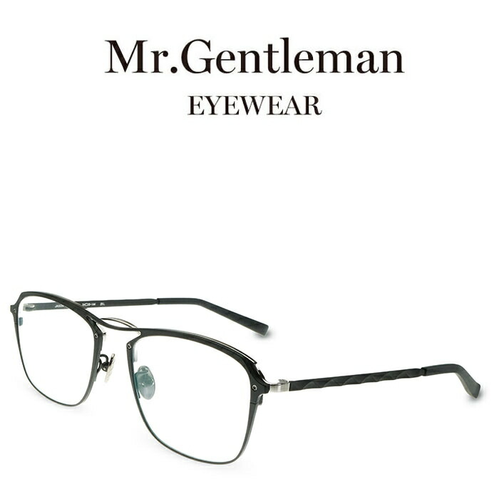 Mr.Gentleman 檀那士君子 JASON C Matte Black＆Silver-Matte Black メンズ レディース メイドインジャパン チタン 度付き添い人眼鏡 伊達眼鏡 日本製 本格メガネ