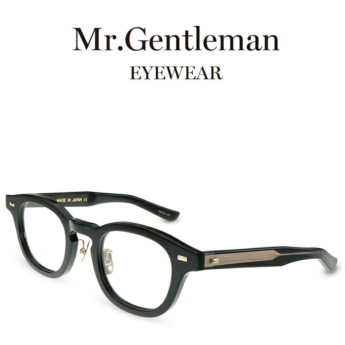 Mr.Gentleman ミスタージェントルマン JIMMY 46mm P Black/Clear メンズ レディース メイドインジャパン 度付きメガネ 伊達メガネ 日本製 本格眼鏡｜メガネ＆サングラス REI-GLASSES