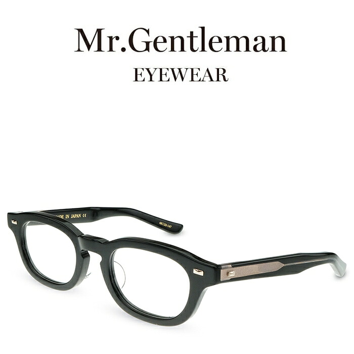 Mr.Gentleman ミスタージェントルマン Jr. A Black＆Clear メンズ レディース メイドインジャパン 度付きメガネ 伊達メガネ 日本製 本格眼鏡｜メガネ＆サングラス REI-GLASSES