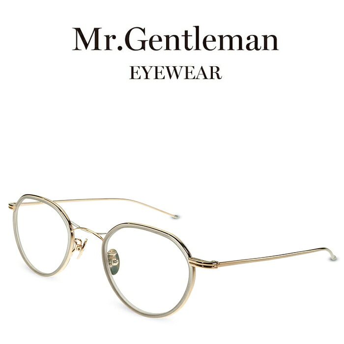 Mr.Gentleman ミスタージェントルマン LEONARDO 2 F Pink Gold＆Silver-Matte Clear Grey メンズ レディース メイドインジャパン チタン 度付きメガネ 伊達メガネ 日本製 本格眼鏡｜メガネ＆サングラス REI-GLASSES