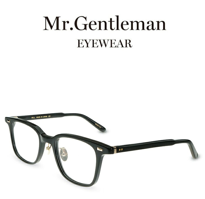 Mr.Gentleman ミスタージェントルマン WILL A Black メンズ レディース メイドインジャパン 度付きメガネ 伊達メガネ 日本製 本格眼鏡｜メガネ＆サングラス REI-GLASSES
