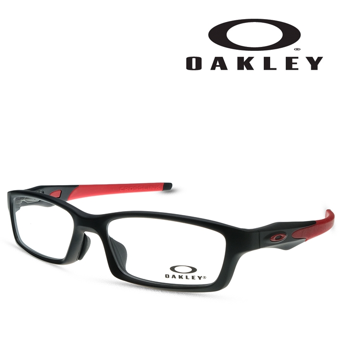 メガネ オークリー国内正規品販売認定店 Crosslink フレーム クロスリンク 伊達メガネ Oakley Ox8118 0456 オークリー 度付きメガネ 度付きメガネ ビジネス メガネ Satin Black Red 伊達メガネ スクエア メンズ レディース ユニセックス メガネ サングラス Rei Glasses