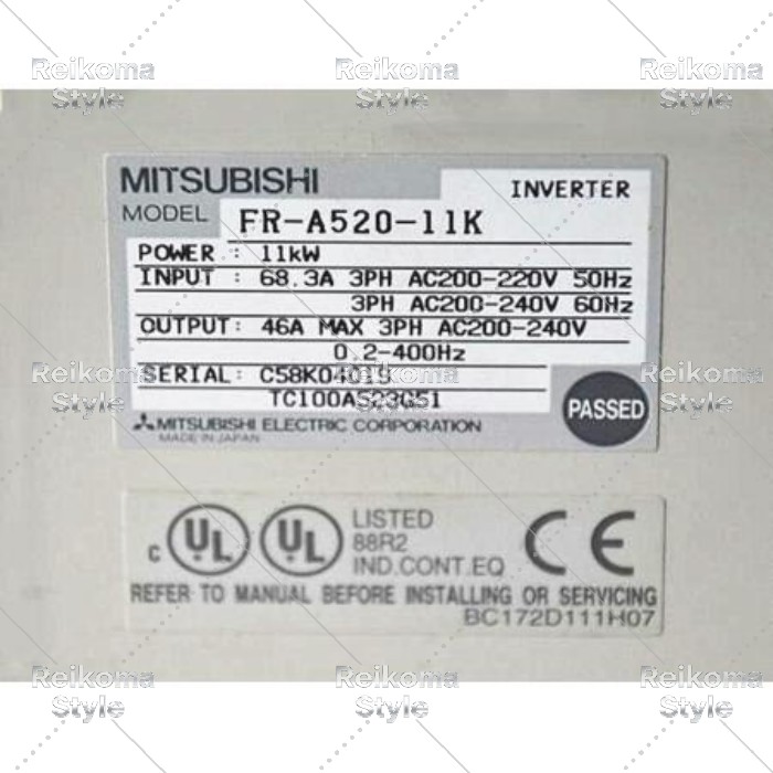 【新品★適当お願いごと書★税込】MITSUBISHI 三菱電機 FR-A520-11K◆ 6ヶ月引き受ける