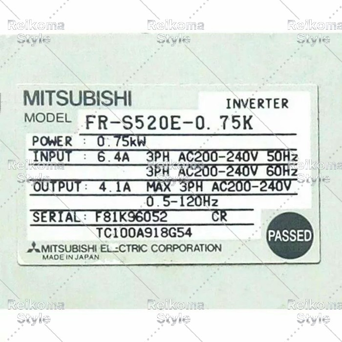 【新品★適格請求書★税込】MITSUBISHI FR-S520E-0.75K 【６ヶ月保証】