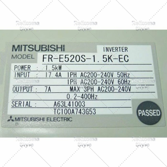 【新品★適格請求書★税込】MITSUBISHI三菱電機 FR-E520S-1.5K-EC 用インバーター【６ヶ月保証】｜Reikoma Style