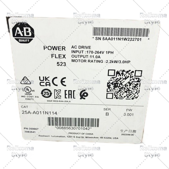 【新品★適当お願いごと書★税込】25A-A011N114 PowerFlex 523 AC 運転 25AA011N104 【6ヶ月引き受ける】