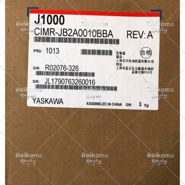 【新品★適格請求書★税込】YASKAWA 電機 CIMR-JB2A0010BBA インバーター 【６ヶ月保証】｜Reikoma Style