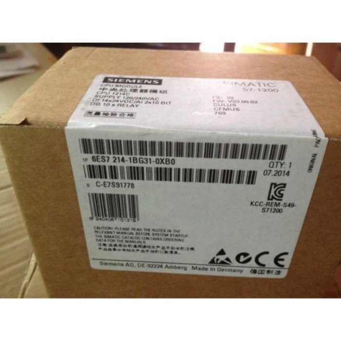 【新品★適格請求書★税込】6ES7214-1BG31-0XB0 S7-1200 CPU 6ES7 214-1BG31-0XB0 【６ヶ月保証】