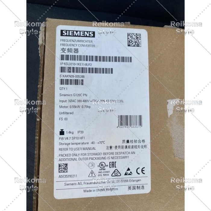 【新品★適当お願いごと書★税込】耳あたらしい 6SL3210-1KE11-8UF2 6SL32101KE118UF2 G120C 定格ワット数 0 55KW 【６ヶ月引きうける】