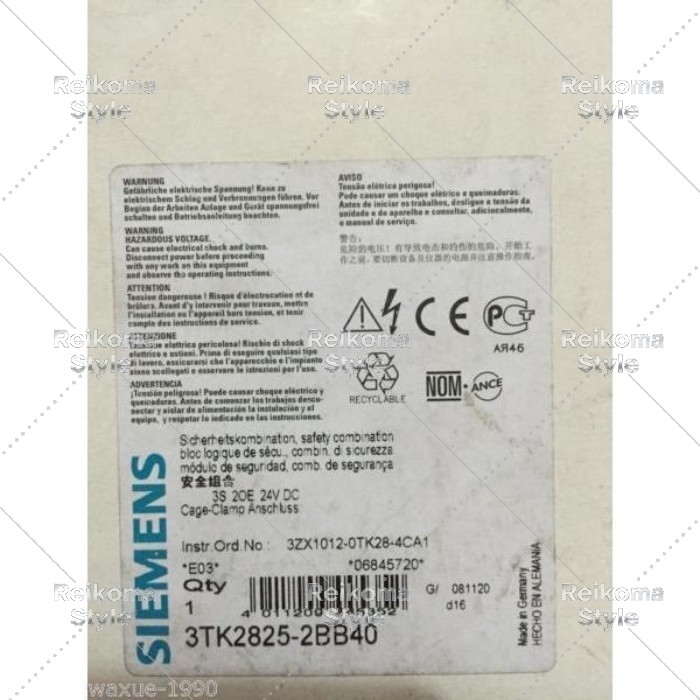 【新品★適当お願いごと書★税込】ジーメンス Siemens safety relay 3TK2825-2BB40 【6ヶ月引き受ける】