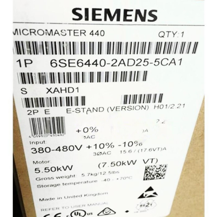 【新品★適格請求書★税込】SIEMENS シーメンス インバータ 6SE6440-2AD25-5CA1 MM440 480V 5.5KW ★【６ヶ月保証】 247,500円