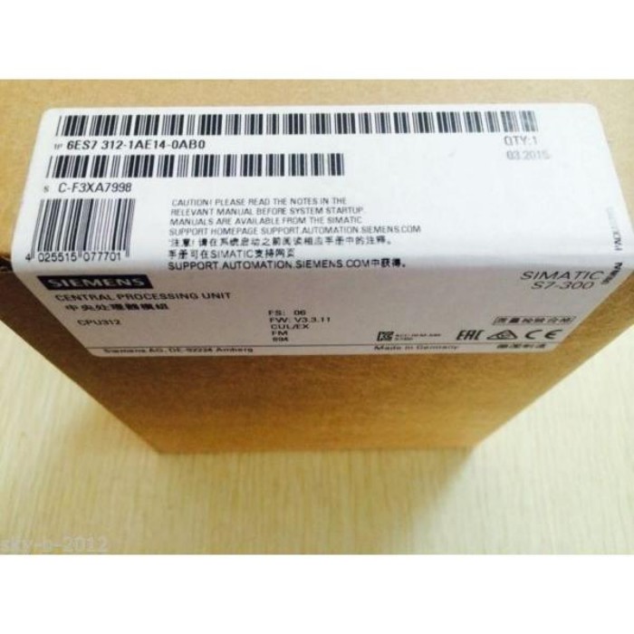 【新品★適格請求書★税込】Siemens 6ES7312-1AE14-0AB0 6ES73121AE140AB0 6ES7 312-1AE14-0AB0 ★【6ヶ月保証】|Reikoma Style
