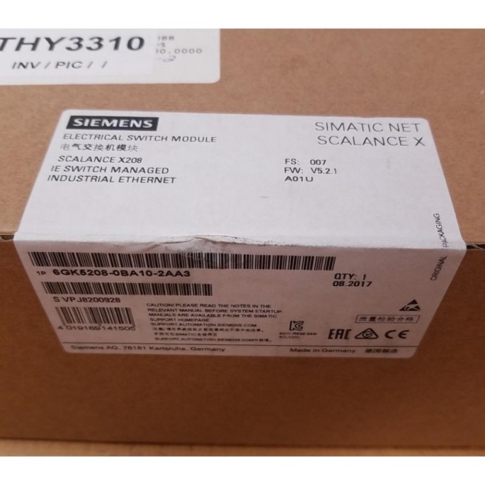 【新品★適当お願いごと書★税込】Siemens 6キーパー5208-0BA10-2AA3 Simatic Electrical Switch Module 6キーパー5 208-0BA10-2AA3 ★【６ヶ月引き受ける】