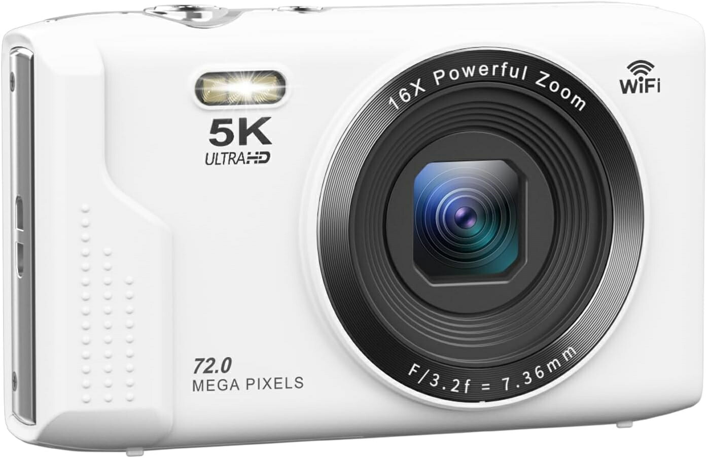 【SNSで主題煮え繰り返る】スマホに送れる デジタル写真機 5K ディジカメ WIFI移らす役立つこと 7200万絵素 16倍デジタル望遠レンズ オート興味の中心役立つこと LED点火装置 webカメラ 2.8in大画面 パウダーコンパクト ちびっ子や未経験者向け  クリスマス差し上げ物 黒いこと