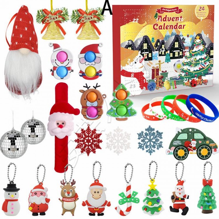 ブラインドボックス クリスマス 24日間カウントダウンカレンダー アドベントセット 隠しギフト ギフトボックス 女性 クリスマスペンダント 子供のおもちゃ 装飾品 サプライズ