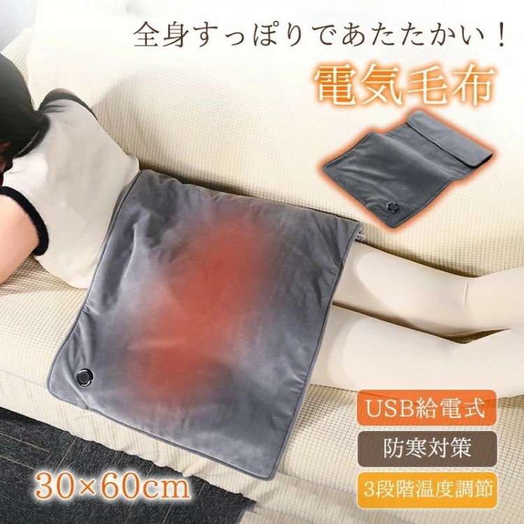 ホットマット 一人用ホットマット デスク下 ミニホットカーペット 省エネ 速暖 電気マット 電気毛布 洗えるホットマット 60×30cm 3段階温度調節 防 過熱防止 足温器 ごろ寝マット