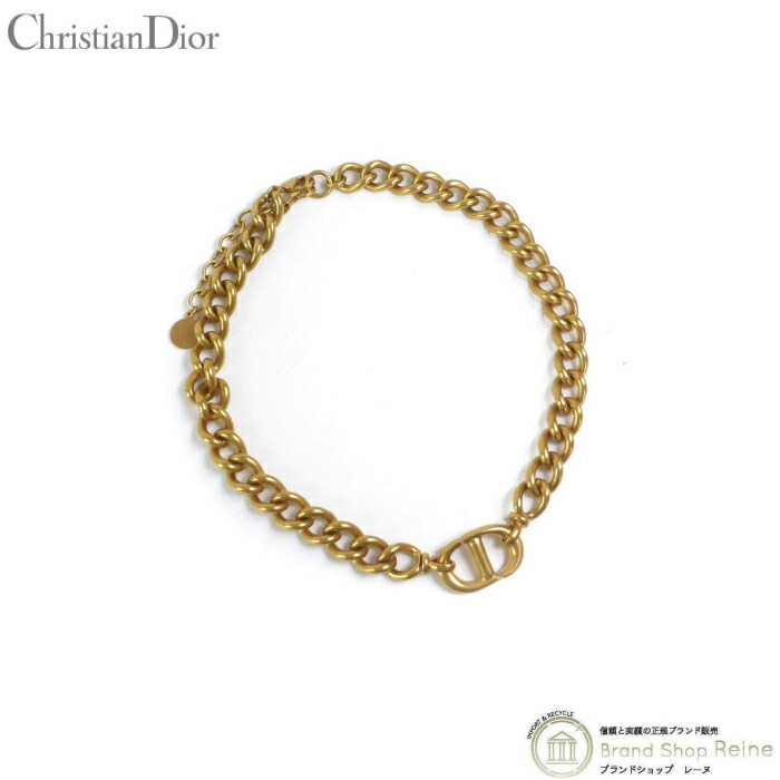 ビッグ割引 ネックレス ペンダント Navy Cd Dior Christian クリスチャンディオール ロゴ 中古 ゴールド 未使用品 N1339cdnmt ネックレス チェーン チョーカー メタル Gs Louislegrand Com