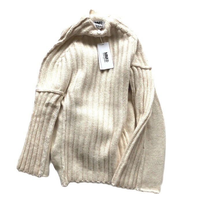 MM6◆MM6 エムエムシックス/ニット・セーター(薄手)/S/アクリル/WHT/無地/S62GP0069 MM6◇MM6 エムエムシックス/ニット・セーター(薄手)/S/アクリル