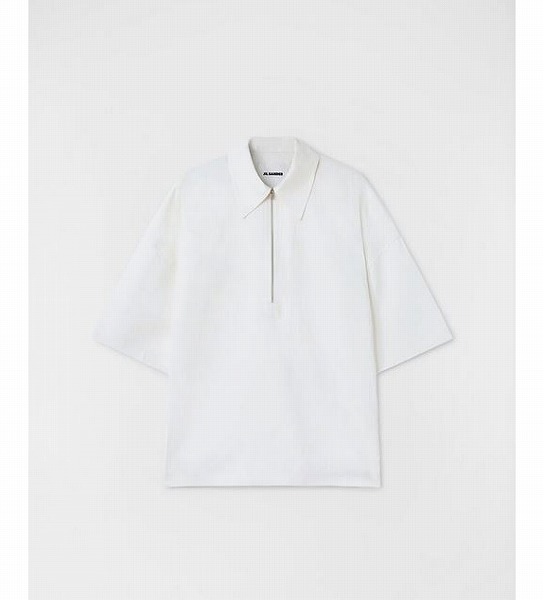 【SALE+更に2000円OFF引き換え証でお得！】ジルサンダー （JIL SANDER） 綿織物 リネンプルオーバー 厚地の外套大きさ J22DL0137 40 白いこと メンズ お召しもの【新品】