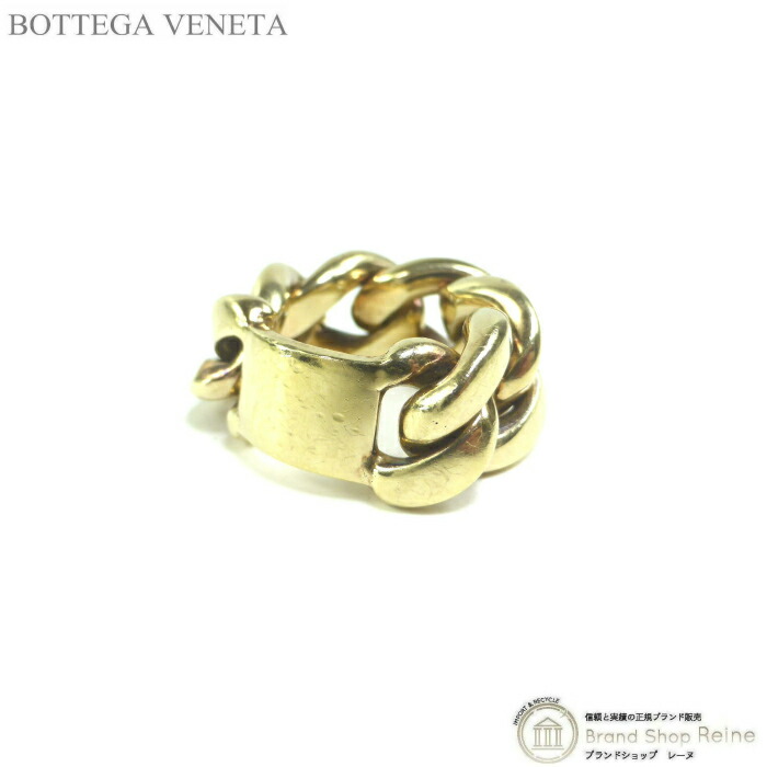 ボッテガ ヴェネタ （BOTTEGA VENETA） チェーン タグ リング Ag925 指輪 13号 ゴールド【中古】
