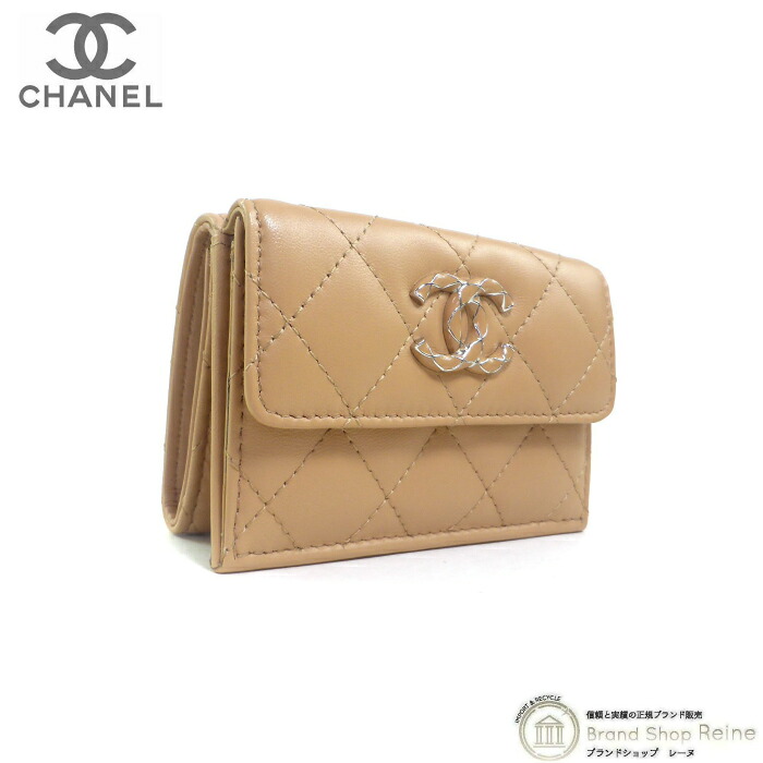 【楽天市場】【2,000円OFFクーポンでお得！】シャネル （CHANEL） ラムスキン マトラッセ スモール フラップ ウォレット 三つ折り ...
