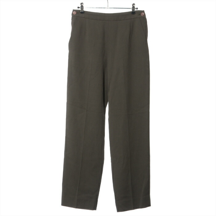 【美品】エルメス スラックス ウール グレー 38 フランス製 マルジェラ期 美品】エルメス スラックス ウール グレー 38 フランス製 マルジェラ期