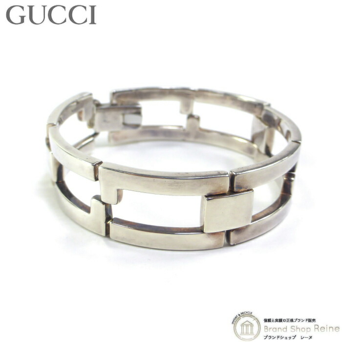 GUCCI グッチ クレスト シルバー925 レザーブレスレット GUCCI グッチ ブレスレット レザー/シルバー925 ブラック