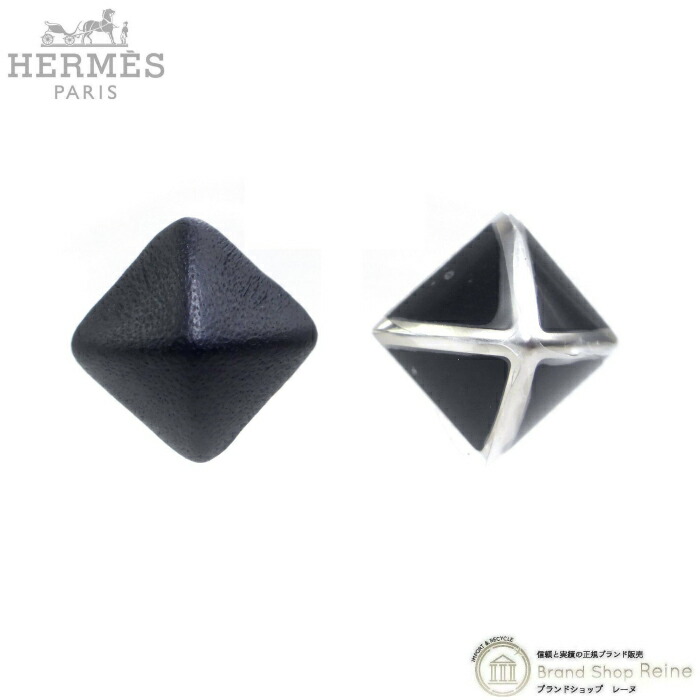 楽天市場】HERMES エルメス メドールXOピアス ブラック