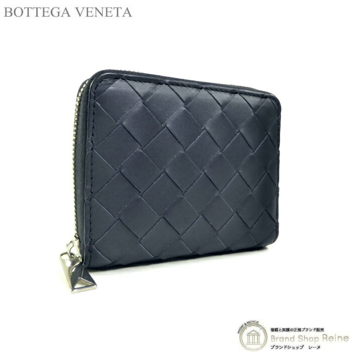 【美品】BOTTEGA VENETA ネイビー コインケース BOTTEGA VENETA ネイビー レザー コインケース イントレチャート
