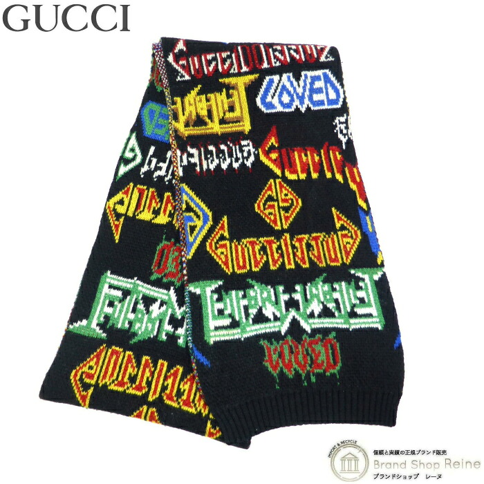 【2,000円OFFクーポンでお得！】グッチ （GUCCI） ウール ロング マフラー ブラック【中古】