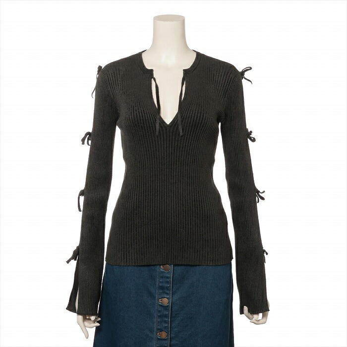 【SALE+更に2000円OFFクーポン券でお得！】ボッテガ ヴェネタ （BOTTEGA VENETA） 人絹×ナイロン 編み物 トップス 長袖 M大いさ 緑であること 681827 御召しもの【新品負けず劣らず】 中古