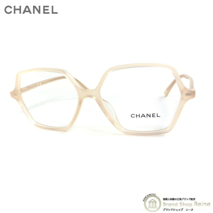 【2,000円OFFクーポンでお得！】シャネル （CHANEL） ヘキサゴン 六角形 フレーム メガネ クリアレンズ 眼鏡 アイウェア 3447-A ライトピンク系【新品同様】 中古｜ブランドショップ　Reine