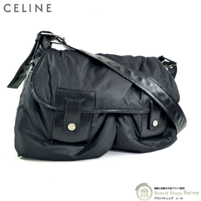 セリーヌ （CELINE） マカダム ナイロン ショルダー バッグ ブラック ヴィンテージ【中古】