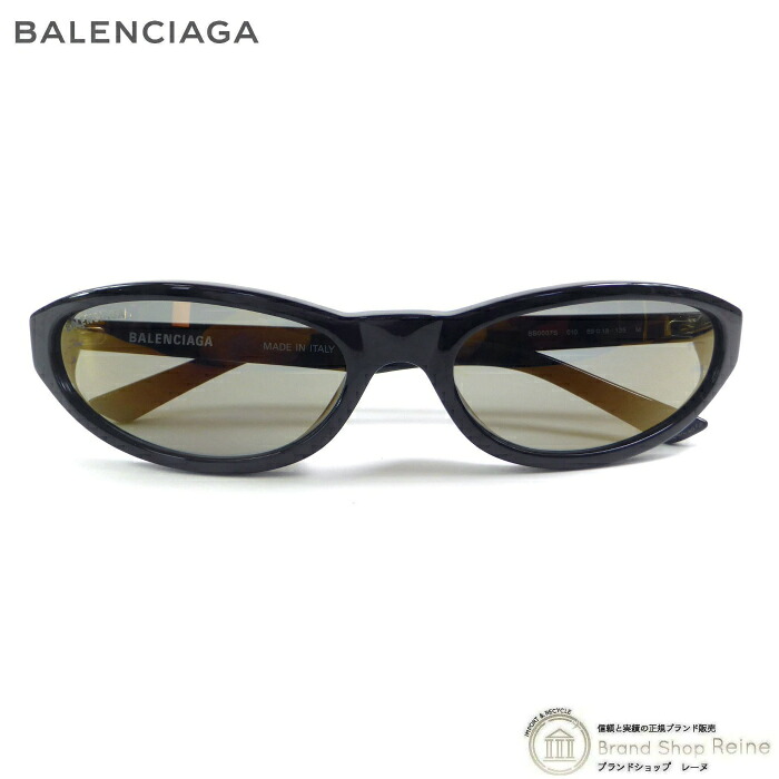 【2,000円OFFクーポンでお得！】バレンシアガ （BALENCIAGA） オーバル サングラス BB0007S ブラックフレーム メンズ【中古】｜ブランドショップ　Reine