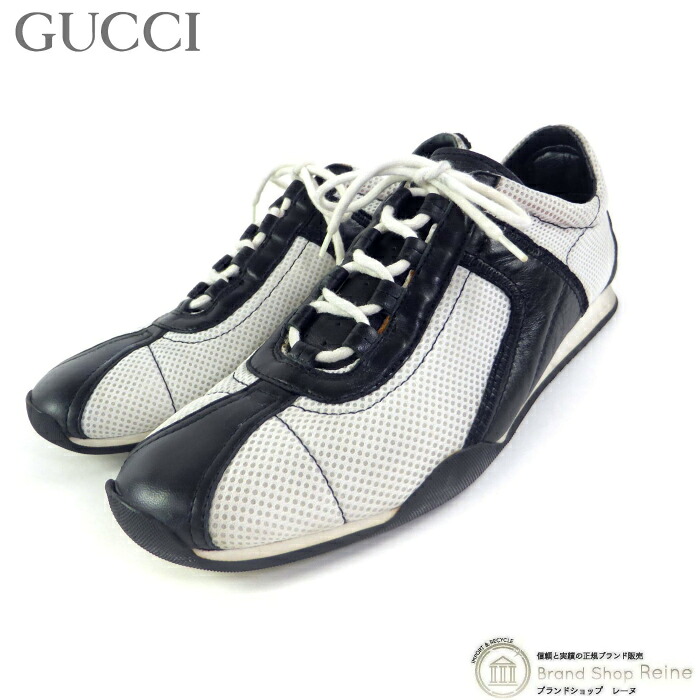 グッチ （GUCCI） メッシュ ローカット スニーカー 靴 シューズ 124 125 #37 C1 ブラック×ホワイト【中古】