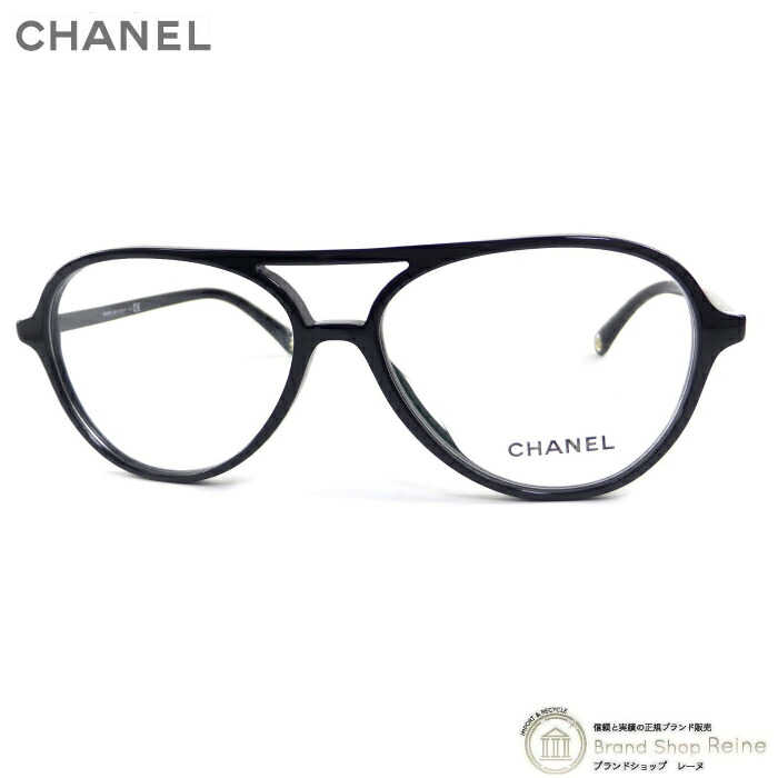 【2,000円OFFクーポンでお得!】シャネル (CHANEL) ダブルブリッジ ティアドロップ フレーム メガネ クリアレンズ 眼鏡 3433-A アイウェア ブラック【新品同様】 中古|ブランドショップ Reine