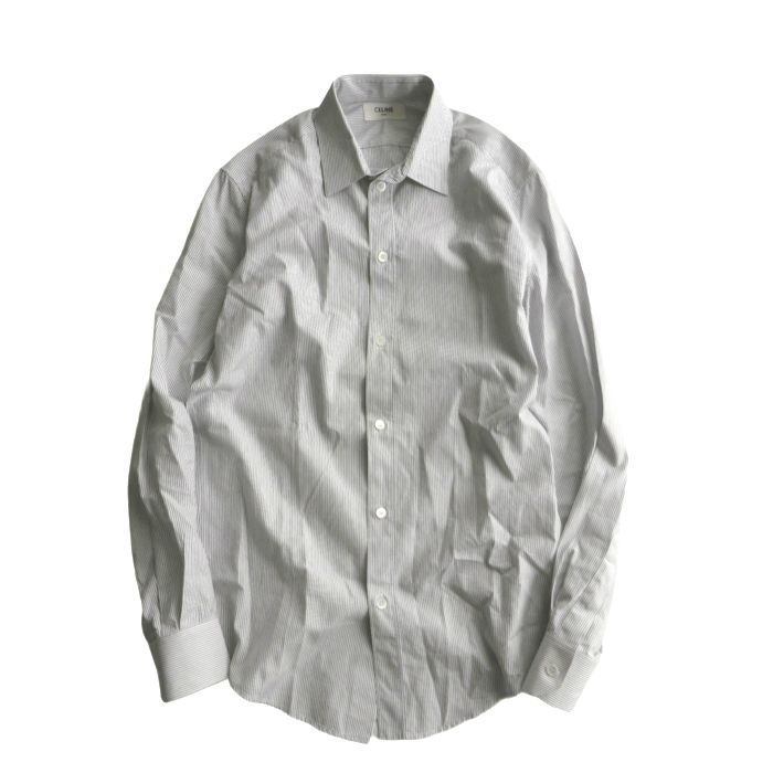 美品♡ セリーヌ フィービー期 バンドカラーシャツ ドット刺繍 チェック シャツ 美品♡ セリーヌ フィービー期 バンドカラーシャツ ドット刺繍