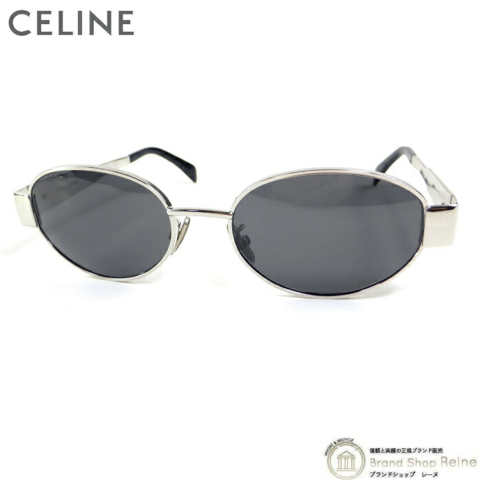 セリーヌ （CELINE） トリオンフ オーバルサングラス CL40235U シルバー【未使用品】 中古
