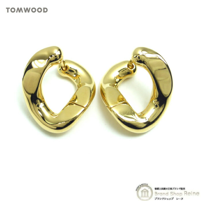 トムウッド （TOM WOOD） Dean Hoops ディーンフープ ゴールド ピアス Ag925 両耳用 101248【新品】