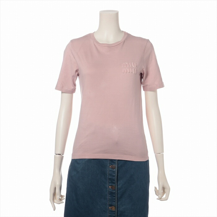 楽天市場】MIUMIU ミュウミュウ 23SS ピンク ロゴ 半袖Tシャツ