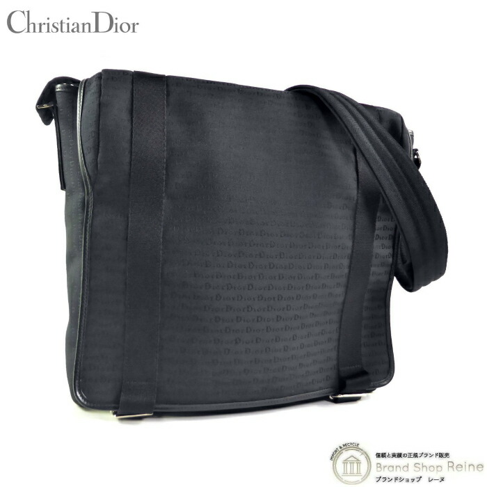 【SALE+更に2000円OFF引き換え証でお得！】ディオールオム （Dior Homme） ジャかばい立て 帆布 ロゴタイプ 伝達人 曲がった掛け 肩部 御徒面子 黒いこと メンズ【中古】