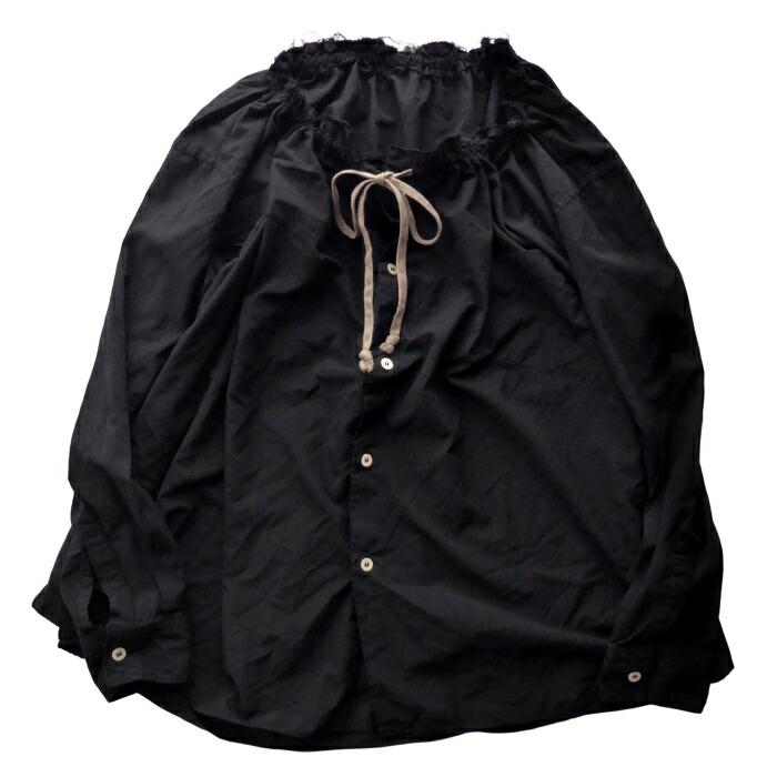 【2,000円OFFクーポンでお得！】コム・デ・ギャルソン （COMME des GARCONS） コムコム ポリエステル ドローストリングス ギャザー シャツ ブラウス 長袖 S ブラック RK-B021 ウェア【中古】